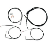 La Choppers Handlebar Cable/Brake Line Kit - 12" - 14" Ape Hanger Handlebars - Black Vinyl - Fat Bob Fxdf